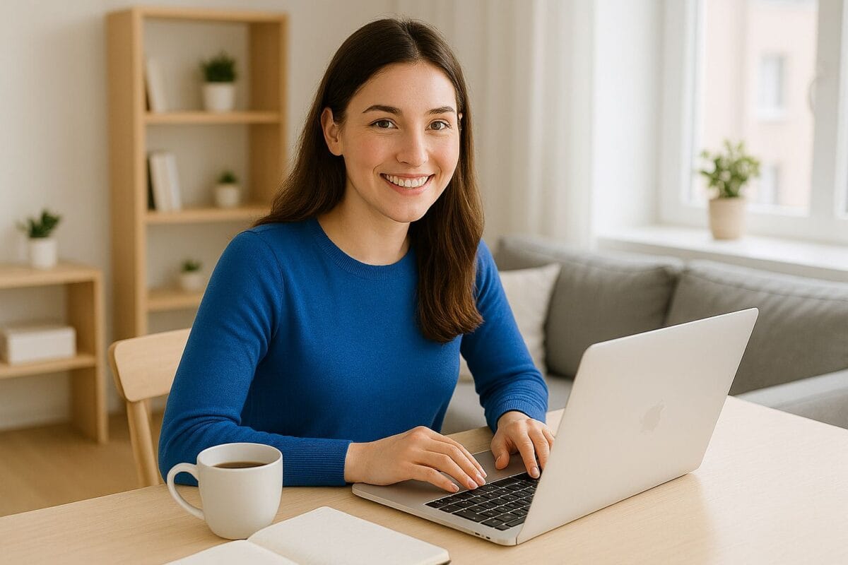 Vuxenstuderande som pluggar på distans hemifrån för att byta yrke via NTI-skolan.